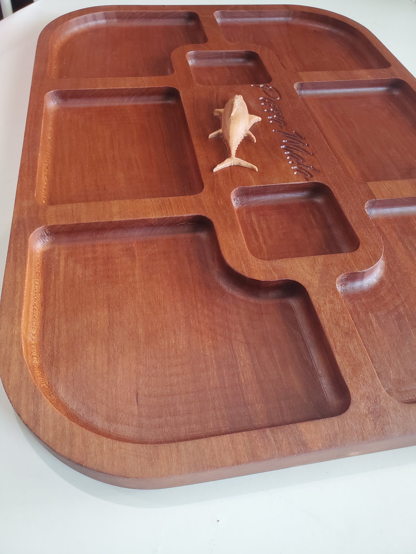 Large cherry serving tray - 13 x 19